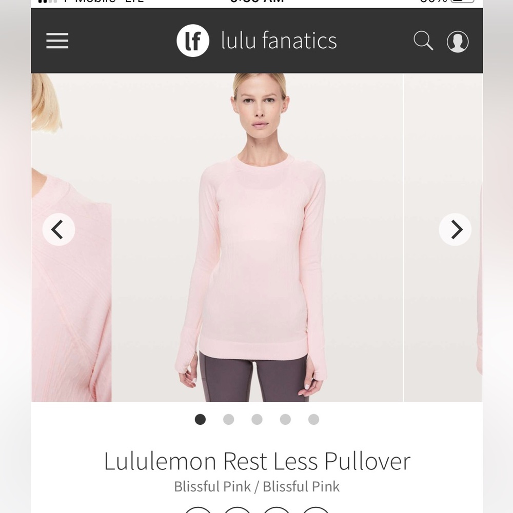 Lululemon rest less pullover - blissful pink